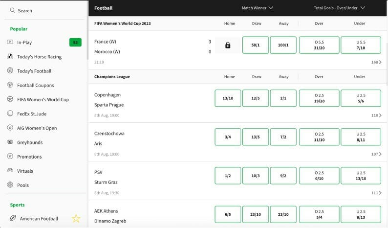 Quinnbet pre match