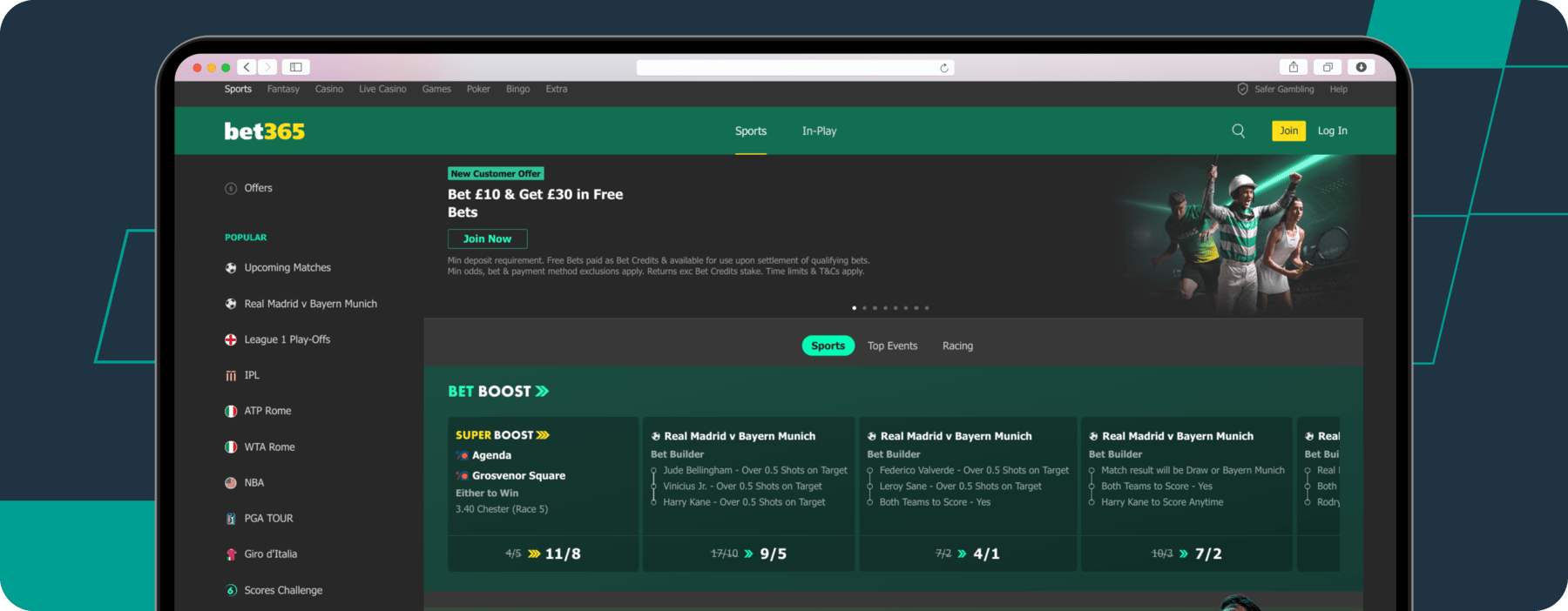 screenshot of bet365 sweden desktop