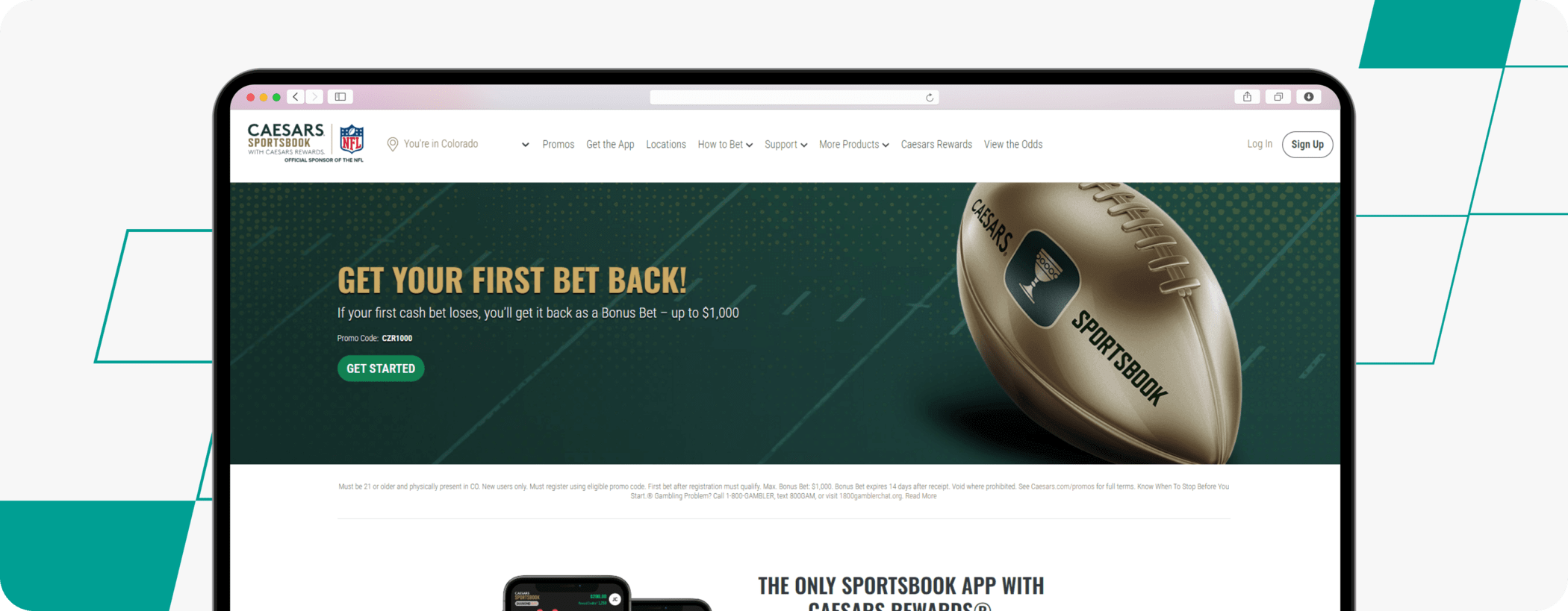 caesars sportsbook colorado screenshot