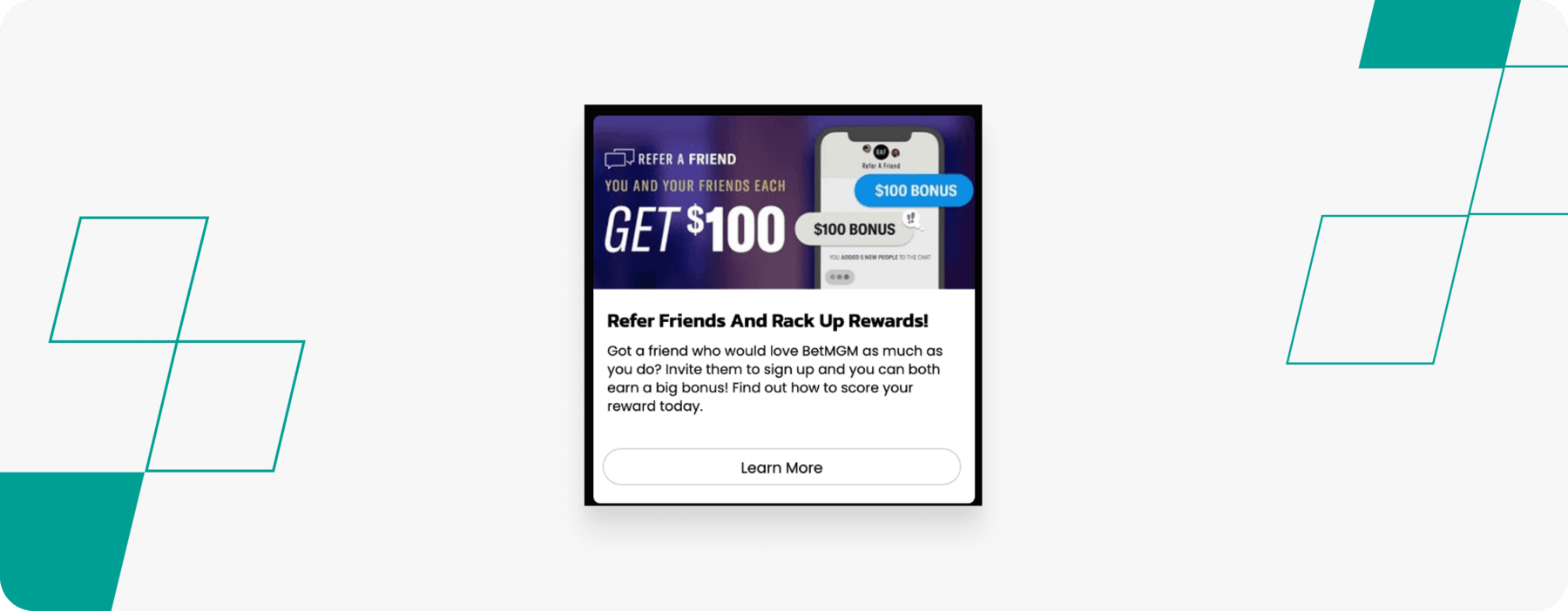 betmgm refer a friend offer screenshot