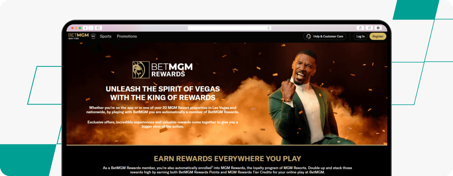 Screenshot of BetMGM Rewards Promo Page