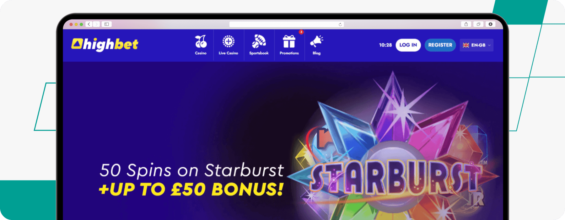 screenshot of highbet casino welcome offer